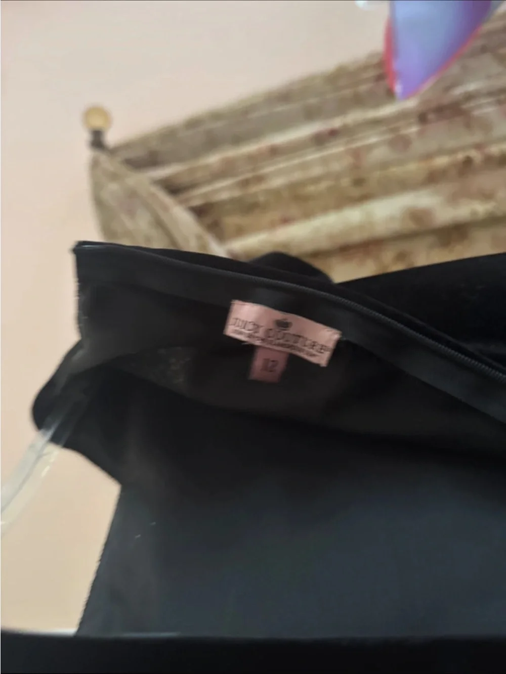 Juicy Couture Black Velvet & Pink Sash Party Dress with Shimmery Skirt